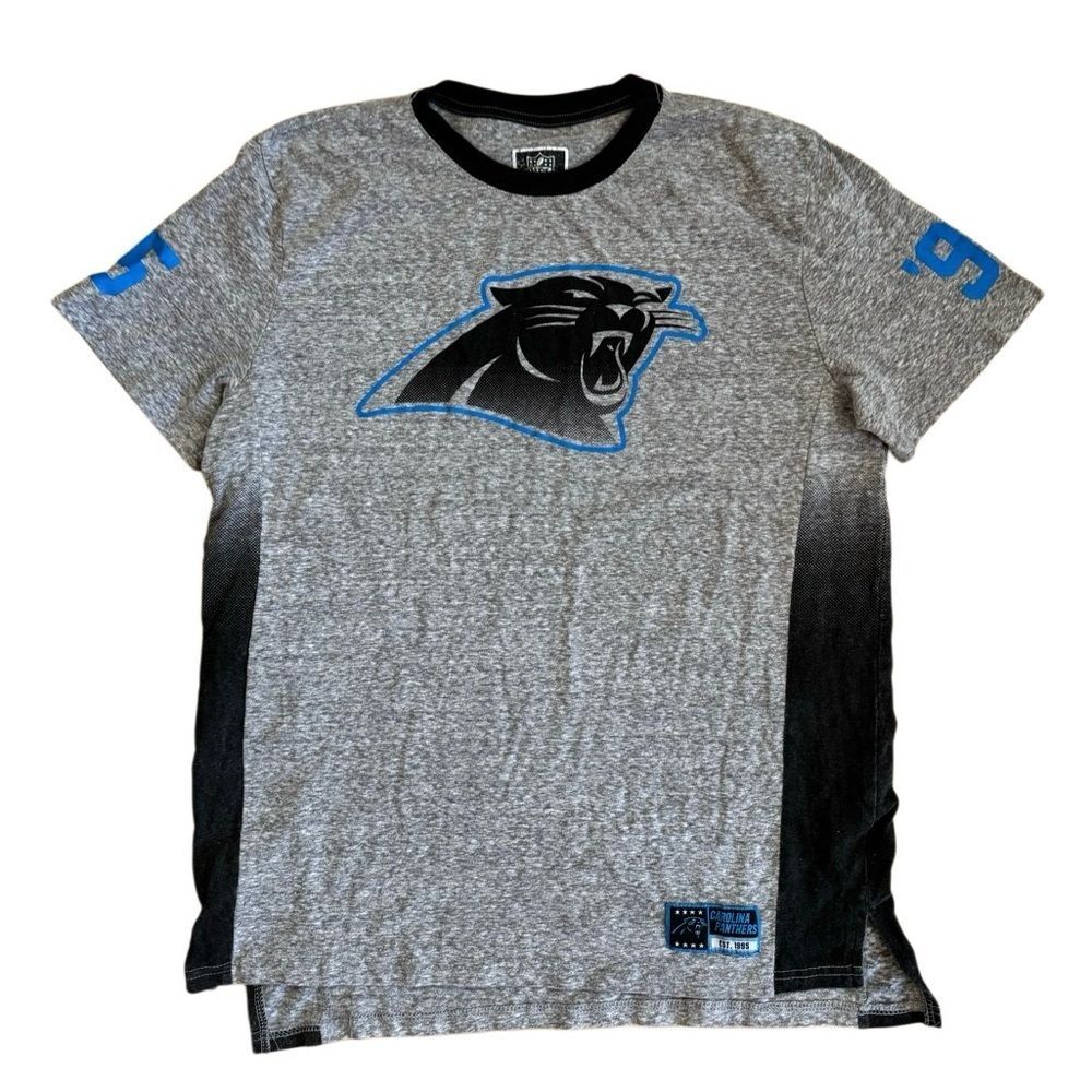 NFL Team Apparel Carolina Panthers '95 Graphic T-Shirt in Grey Black Size Large